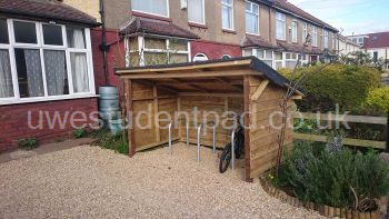 Secure bike sheds by front door